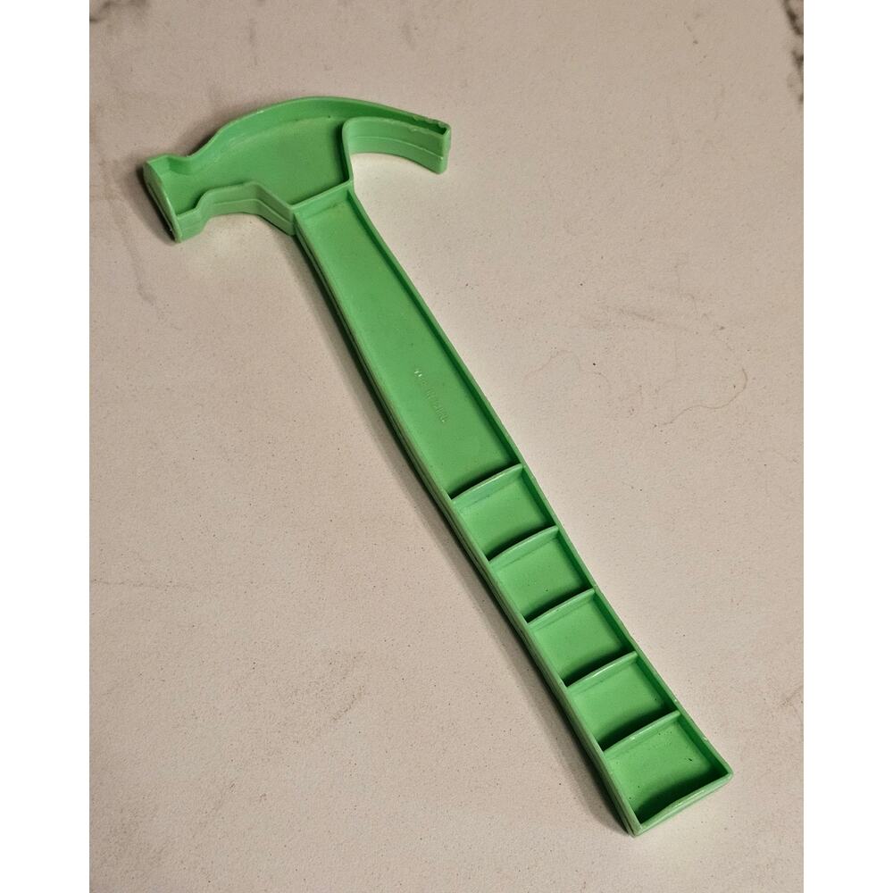 VINTAGE Green Plastic Kids Pretend Play Tool Toys Hammer